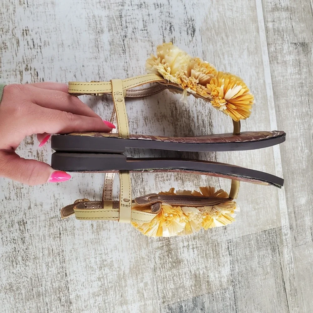 Sam Edelman Gillie Mini Girls Sandal Sz 13 Yellow Desert Sun Ankle Strap Flat